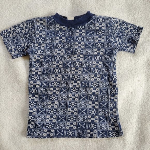 Vtg 1960's Three Dots Patterned Shirt, Sz 10 - Picture 1 of 2